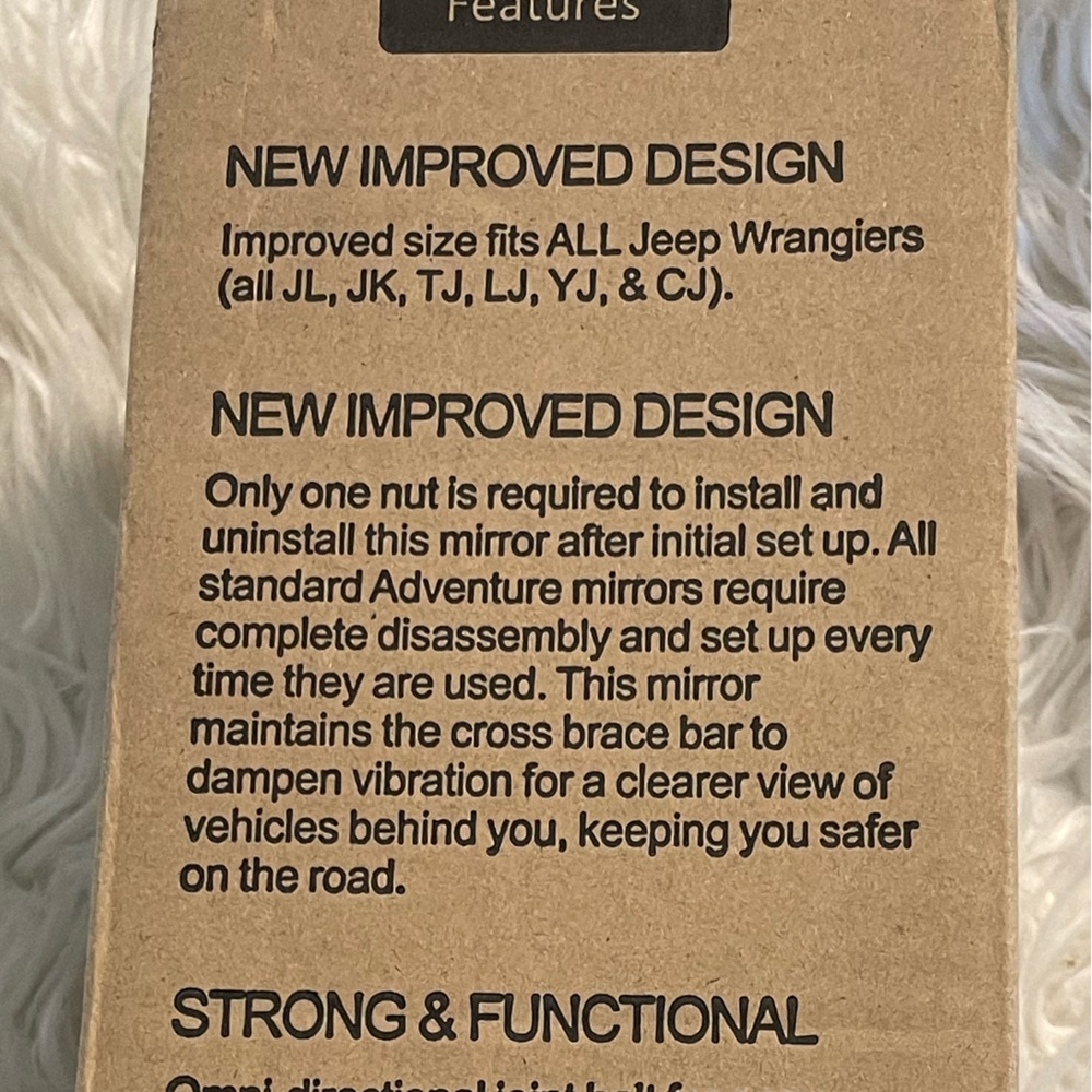 FreeForm NIB Easy Install Adventure Mirrors x 2 For Jeep Wrangler Models 87-20 - Picture 11 of 16